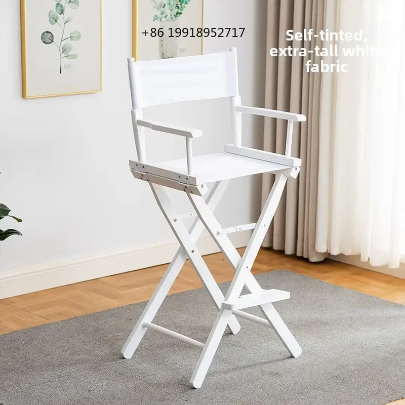 Minimalist Beechwood Director Chair Portable Folding Outdoor Seat Solid Wood Makeup Chair Lightweight Comfortable Leisure Chairs
