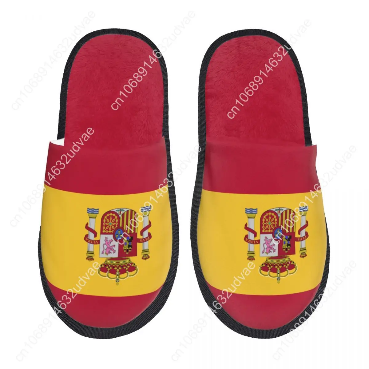 Indoor Spain Flag Warm Slippers Winter Home Plush Slippers Fashion Home Soft Fluffy Slippers