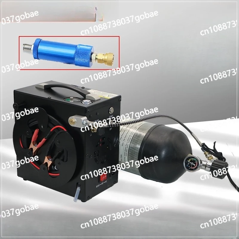 4500Psi 30MPA PCP Air Compressor with Wire Spool Built-in 12V Power Adapter & Fan Auto-stop for PCP Scuba Tank Inflatable tool