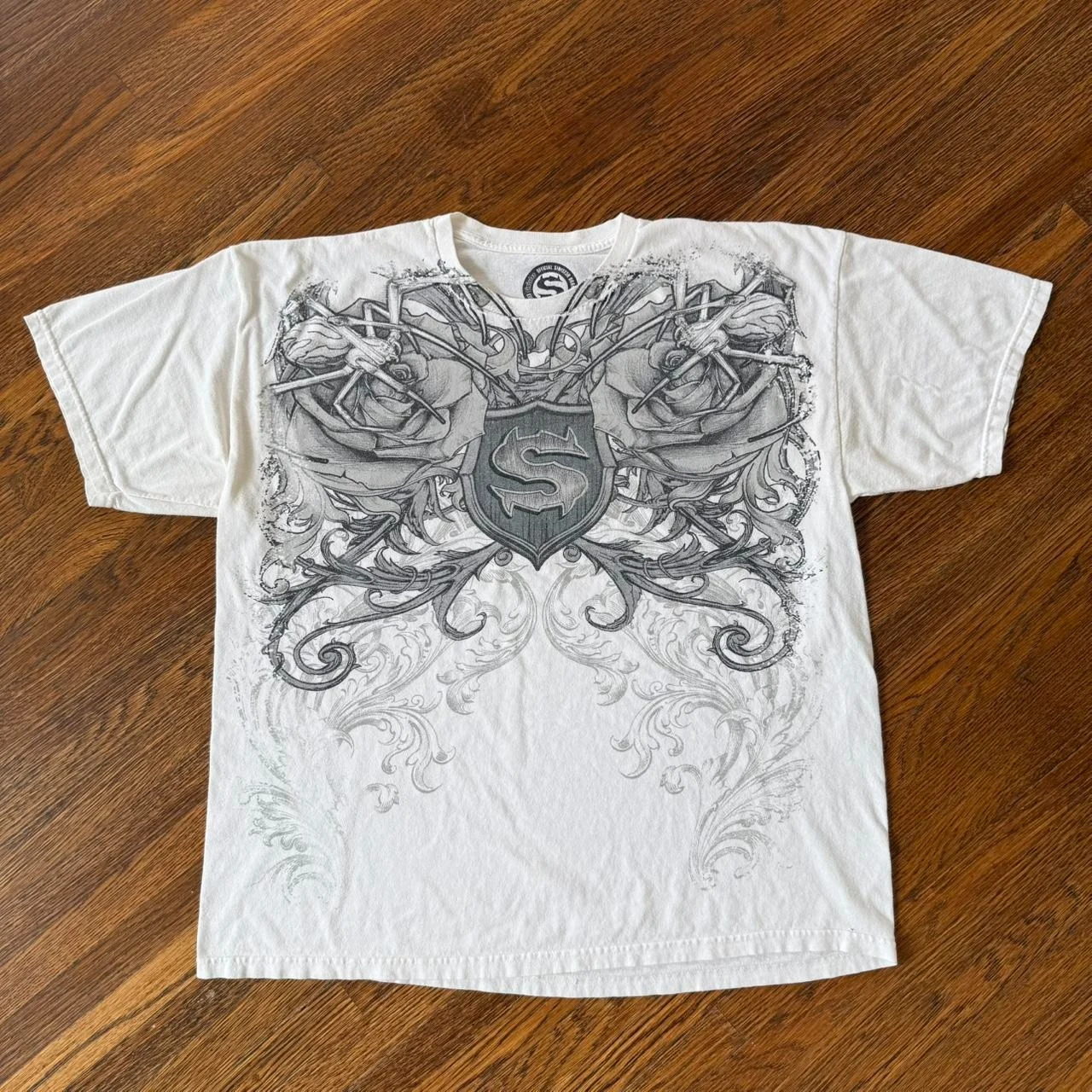 

Y2K Fashion Limited-Sincere Sinister Grunge AOP T Shirt Pit Pit New Gothic Double-Side Pattern Top