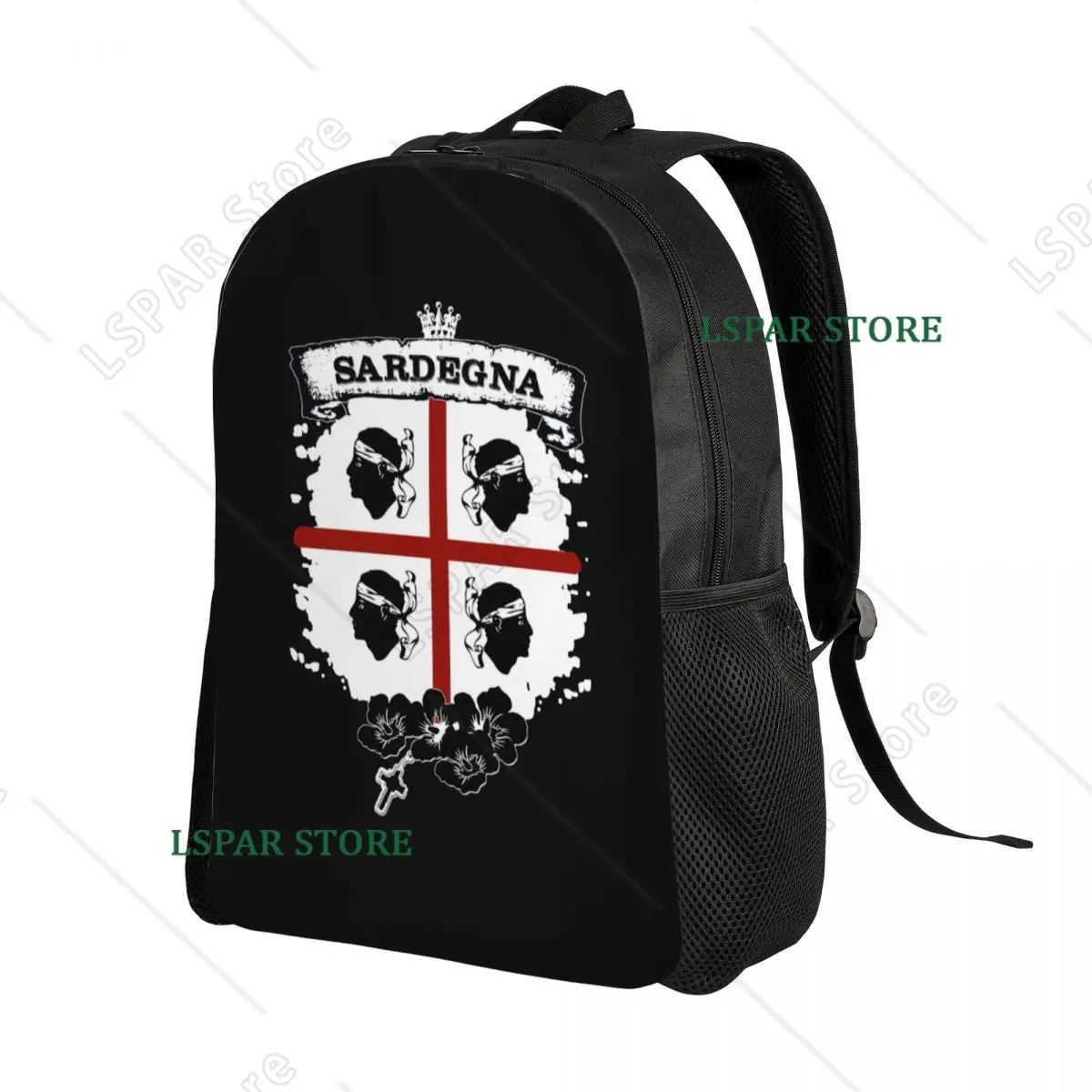 3D Printing Sardinia Flag Four Moors Backpack for Boys Girls Italy Sardegna Coat of Arms School Bags Bookbag Fits 15 Inch Laptop