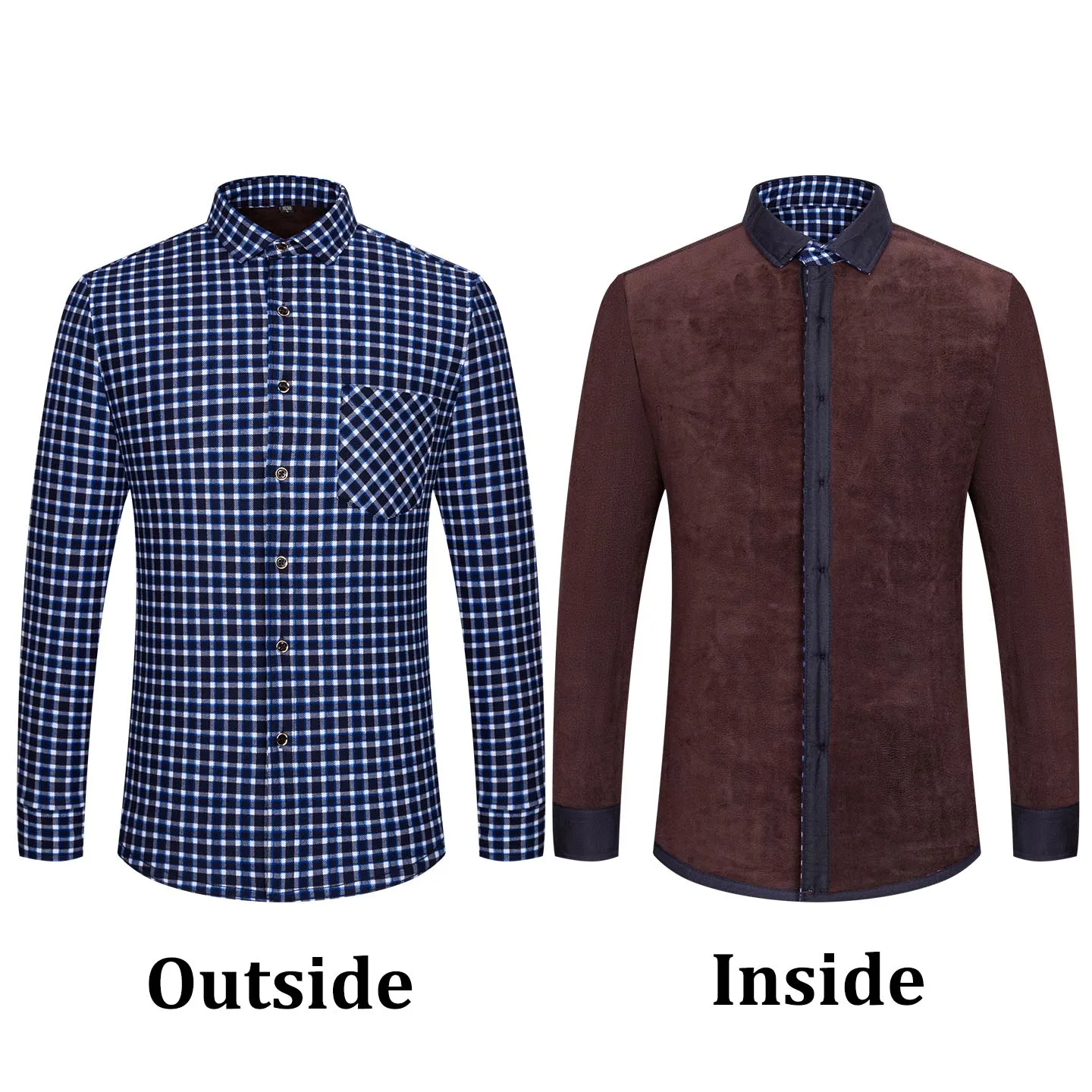 2025 Men's Autumn Winter Warm Long Sleeve Casual Plaid Shirts Thickern Fleece Check Shirts for Men Plus Size Male Office Clothes
