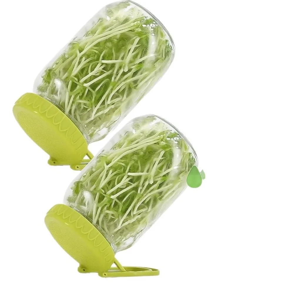 New With Stand Sprouting Lids Plastic Easy Seed Germination Sprout Maker Bean Sprouts Grow Kit for Alfalfa Broccoli Salad Greens