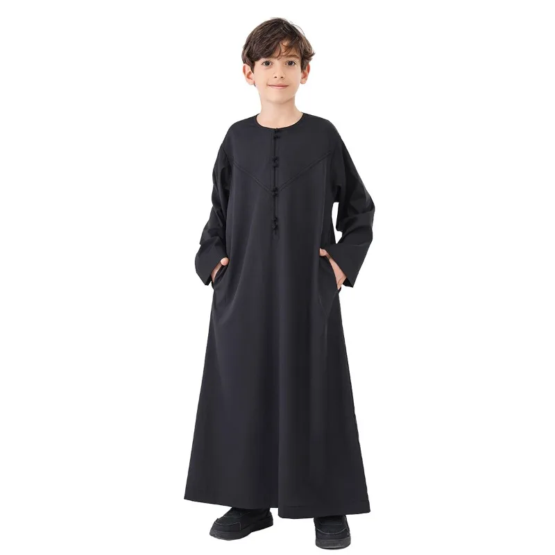 

Islamic Gown Ramadan Abaya Muslim Kaftan Eid Türkiye Children's Clothing Arab Boy Jubba Thobe Middle East Dress