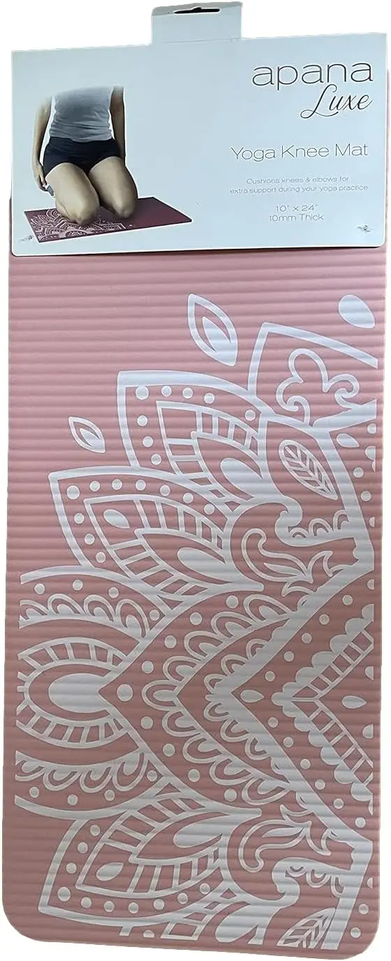 Cushioned Yoga Knee Mat for Comfort, Light Pink, Non-Slip Support