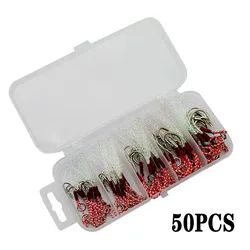 50pcs/box 10# to 20#  Any Size Choice Roped Weight Hook Domestic Hook Sea Jigging Mate Jig Assist Hook Fishing Tackle