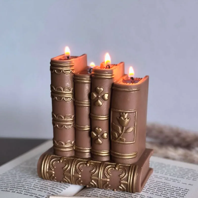 

DIY книга дизайн свеча силиконовая форма классическая книга смола бетон цемент гипс силиконовая форма ремесла изготовление украшения дома