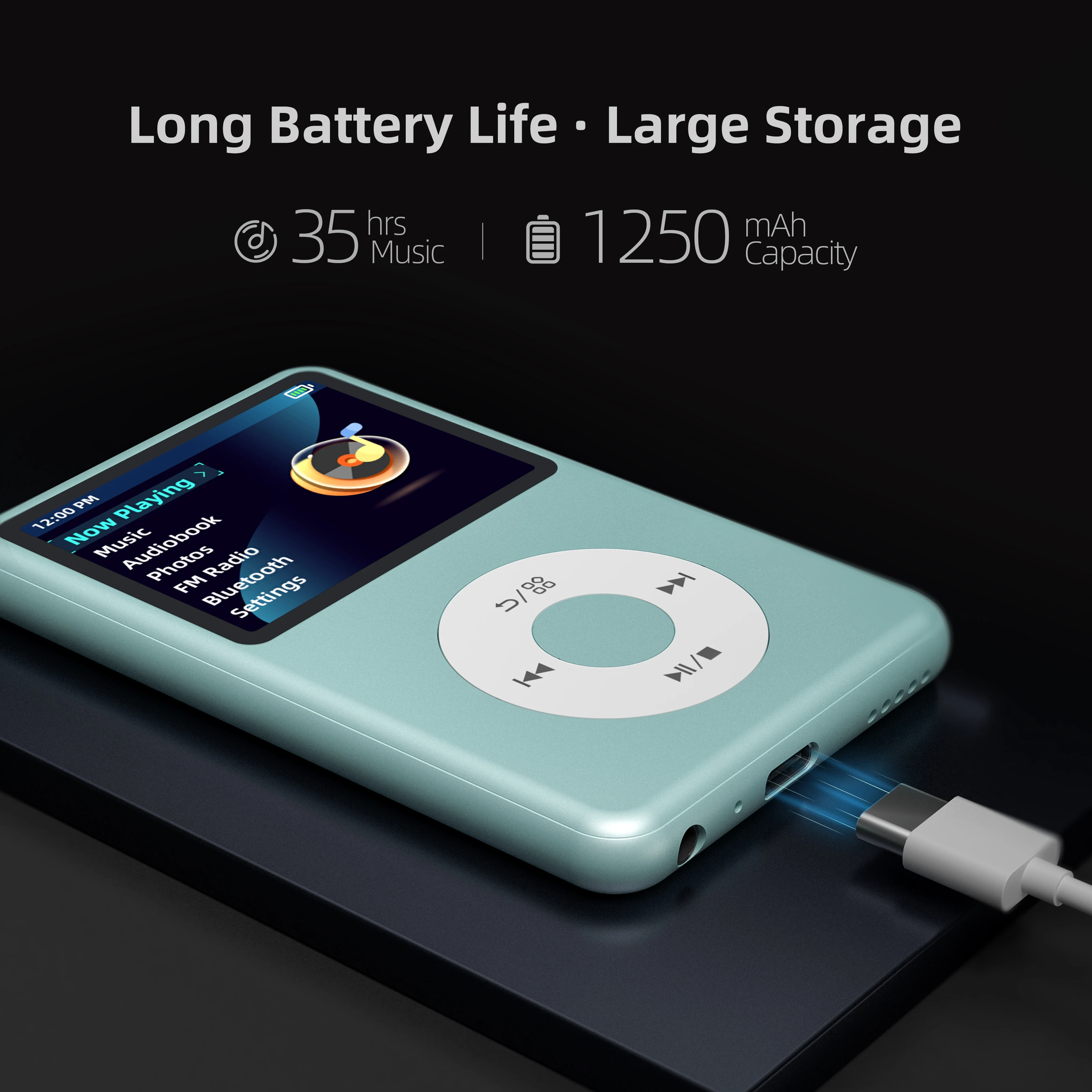 INNIOASIS Y1-128GB ポータブルMP3プレーヤー Bluetoothスピーカー