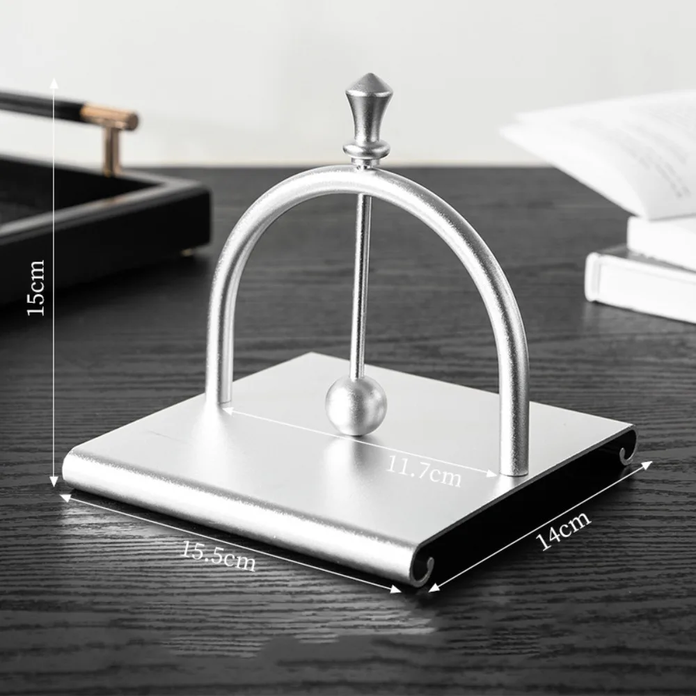 

Retro Square Tissue Holder European Style Light Luxury Aluminum Napkin Stand Smooth with Handle Arch Bridge Napkin Dispenser