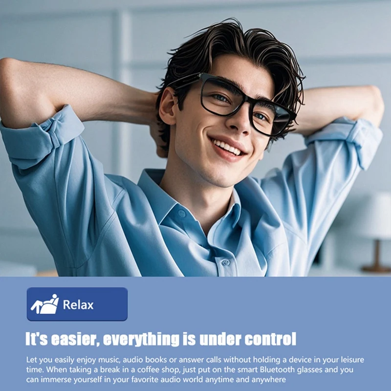 Gafas inteligentes magnéticas con filtrado de luz azul y lentes polarizadas asistente de voz, protección UV400