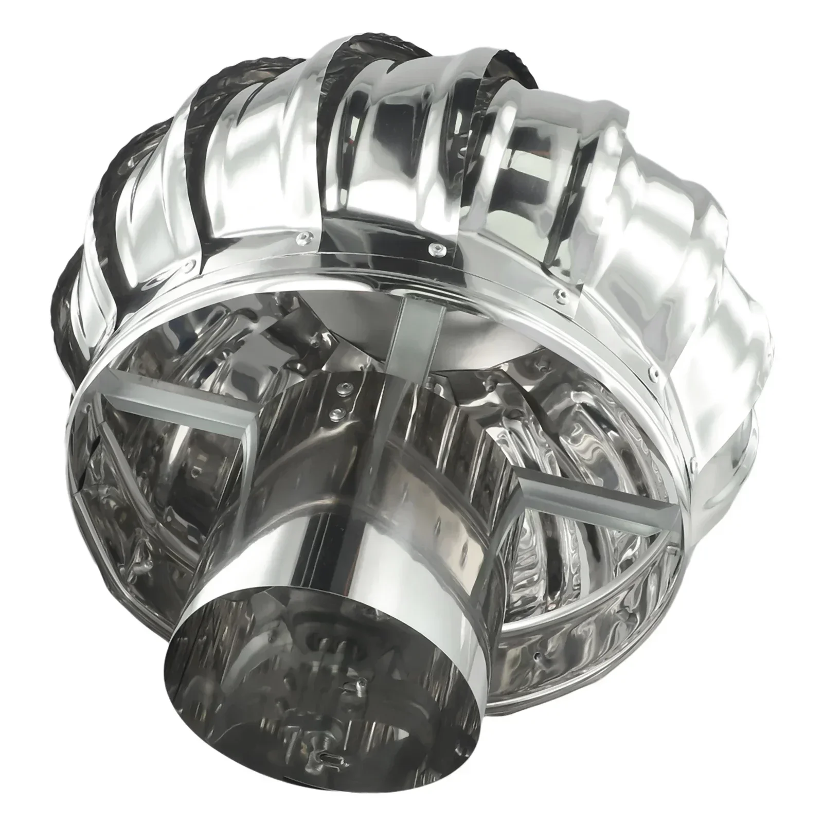 Rotating Stainless Steel Chimney Cowl Cap Protects Flue Pipe Ventilation Smoke Evacuator Flue Rainproof Ventilating Fan