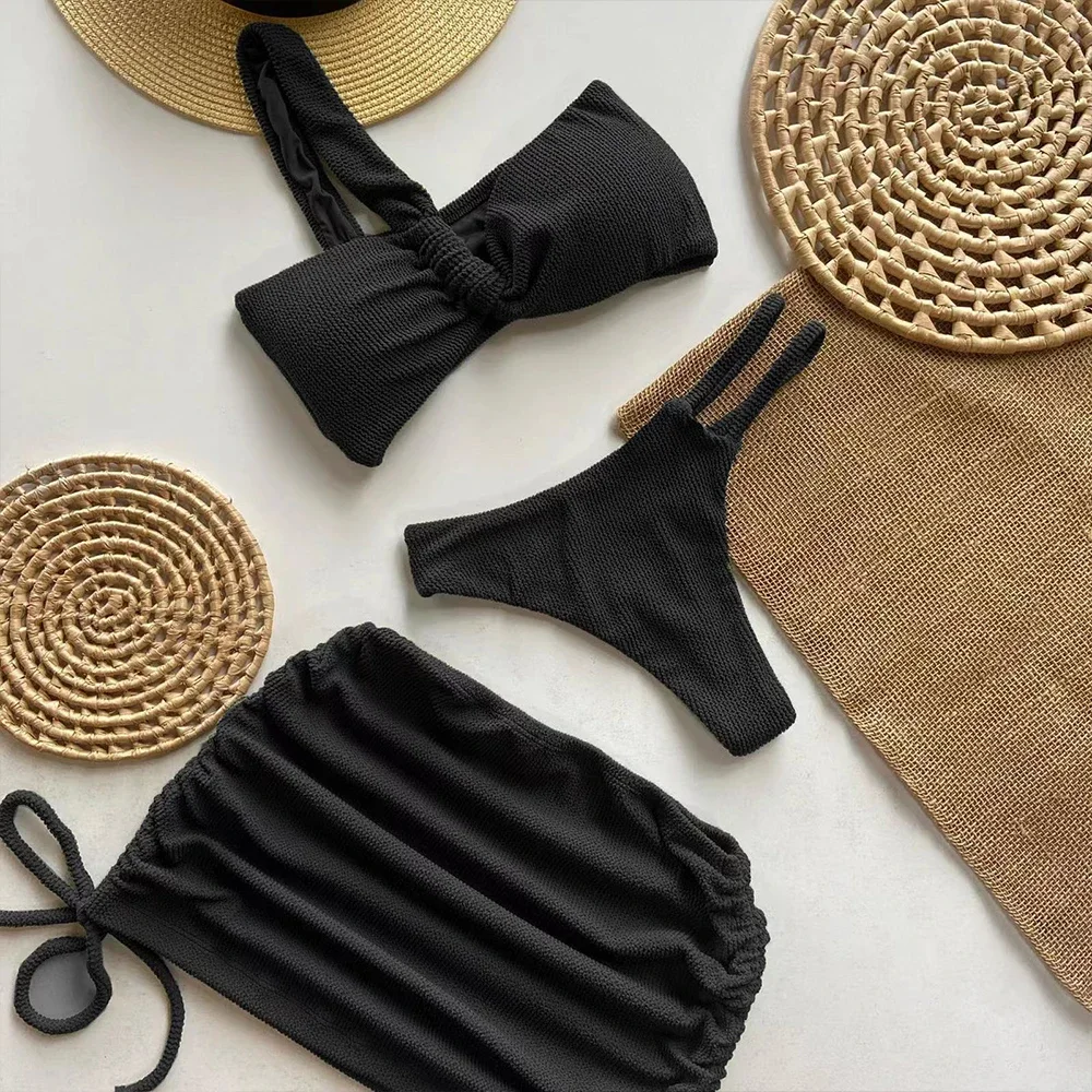 

Sexy 3pieces Micro Bikini 2024 Women Swimsuit Female Swimwear Thong Bikinis Set Brazilian Beach Wear Bathing Suit Biquini