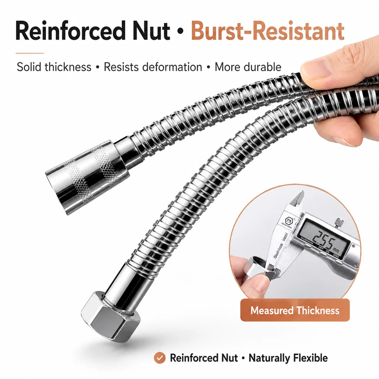 Universal Shower Hose 1.5M 2M Stainless Steel Anti Twist Burst Proof Flexible Hose for Bathroom Water Heater High Pressure