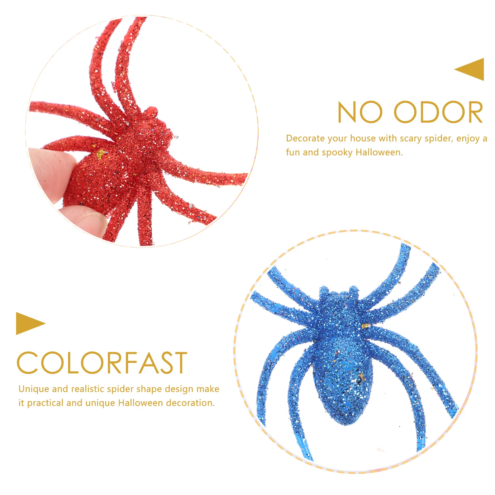 

20 Pcs Artificial Spider Decoration Decorations Halloween Party Props Crafts Plastic Favors Glitter Ornaments Decorative