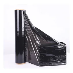 PE Black Stretch Film Industrial Packaging Cling Film Packaging Stretch Film New Material Strong Tensile Protection Privacy