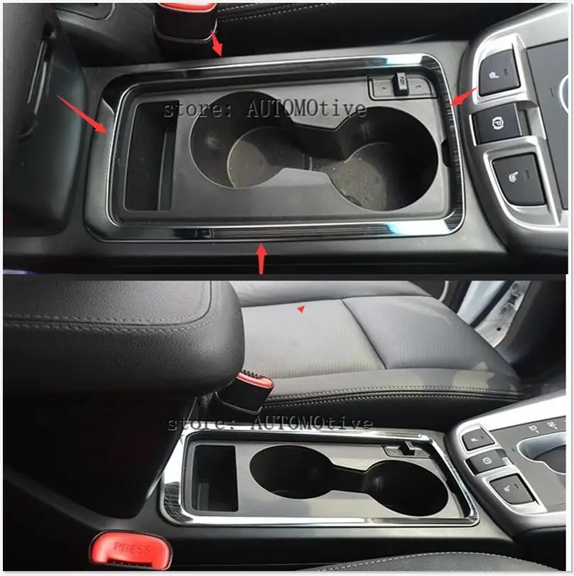 Accessories For Chevrolet Holden Captiva 2012 - 2015 Stainless Steel Center Console Water Cup Holder Cover Trim