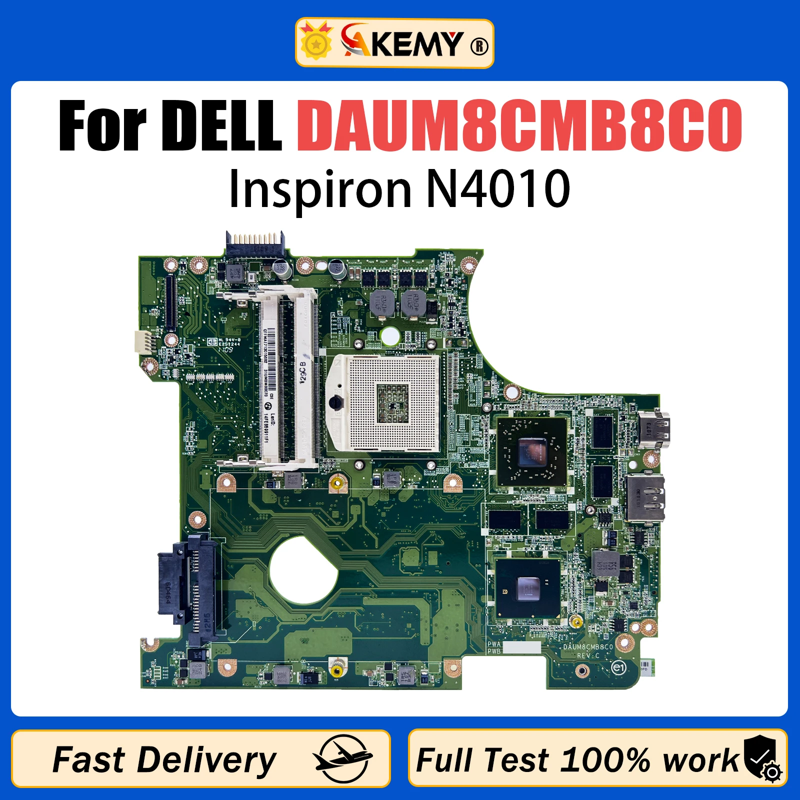 

AKEMY Original for DELL N4010 laptop motherboard N4010 HM57 HD5650M 1GB DAUM8CMB8C0 CN-0951K7 tested good