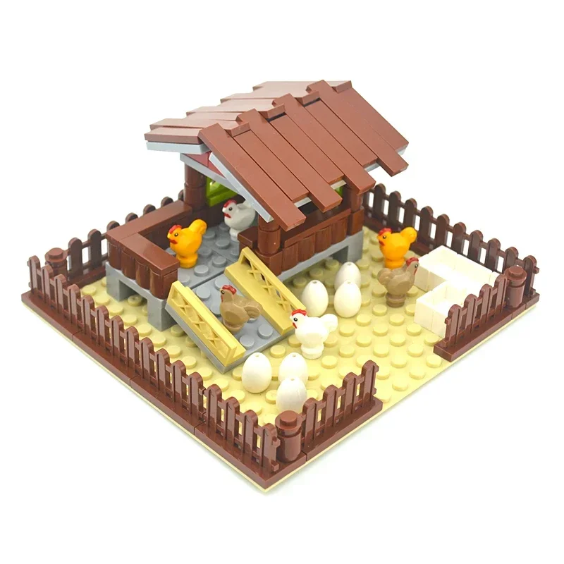 MOC City  Accessories DIY Bricks Chicken coop kennel TV Computer Sofa Dest Set Sale  Building Blocks Toys for Children