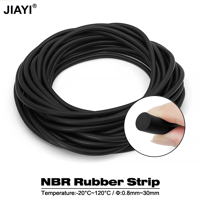 5/10Meter NBR Black Rubber Strip Oil Resistance Heat-resistant O Ring Cord OD 0.8 1 1.5 2 2.5 3 4 mm Good Compression, Anti-wear