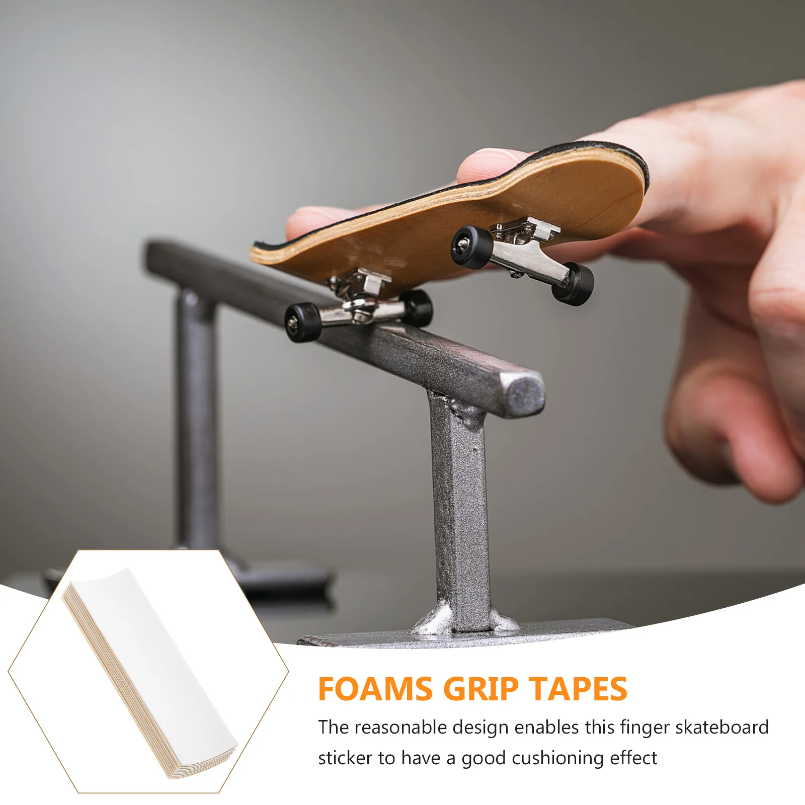 10Pcs Foam Grip Tape for Fingerboards Nonslip Fingerboard Sticker Cushioned Adhesive Base Long-Lasting Grip Tape for Mini