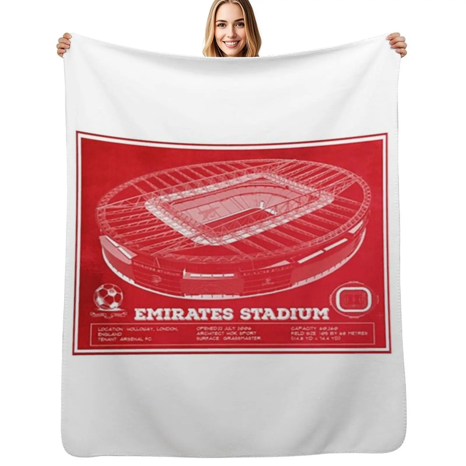 Emirates Stadium Throw Blanket Cozy Warm Blanket for Bed Room Decor