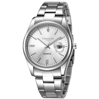 CHRONOS Brand Luxury Man Wristwatch Waterproof Luminous Date Men Dress Watches Stainless Steel Quartz Men's Watch Male reloj