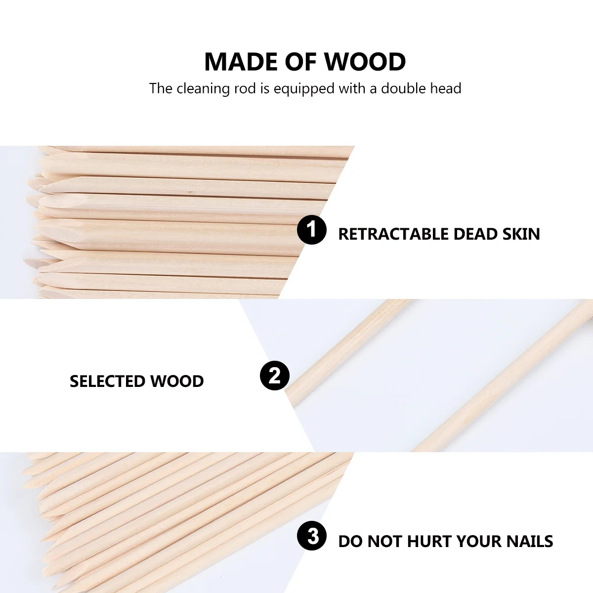 50 قطعة العصي الخشبية البرتقالية انتهازي للبشرة مزيل الجلد الميت أداة مانيكير لتنظيف الأظافر تلميع باديكير مسمار الفن تصميم