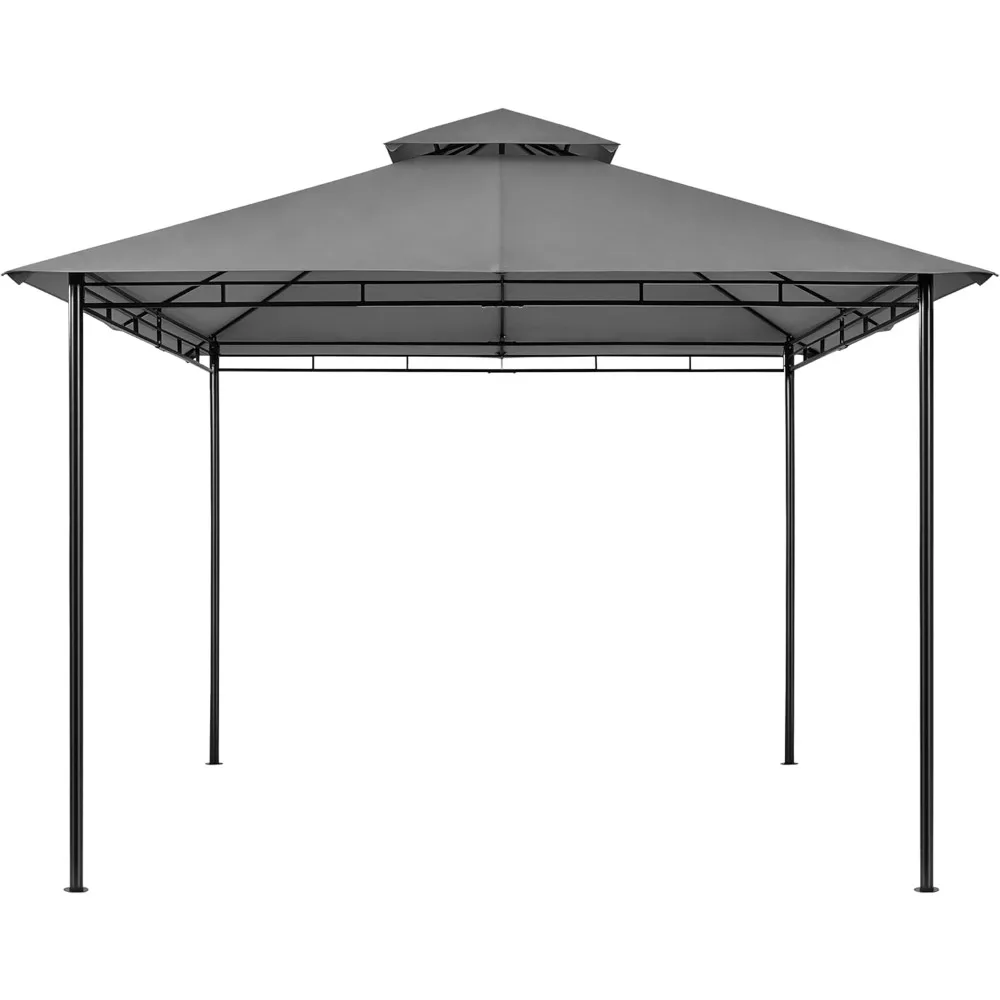 Gazebo for Patios - 11x11ft Outdoor Powder-Coated Steel Frame Gazebo, Double Roofs Grill Gazebo BBQ Pavilion for Lawn/Backyard/