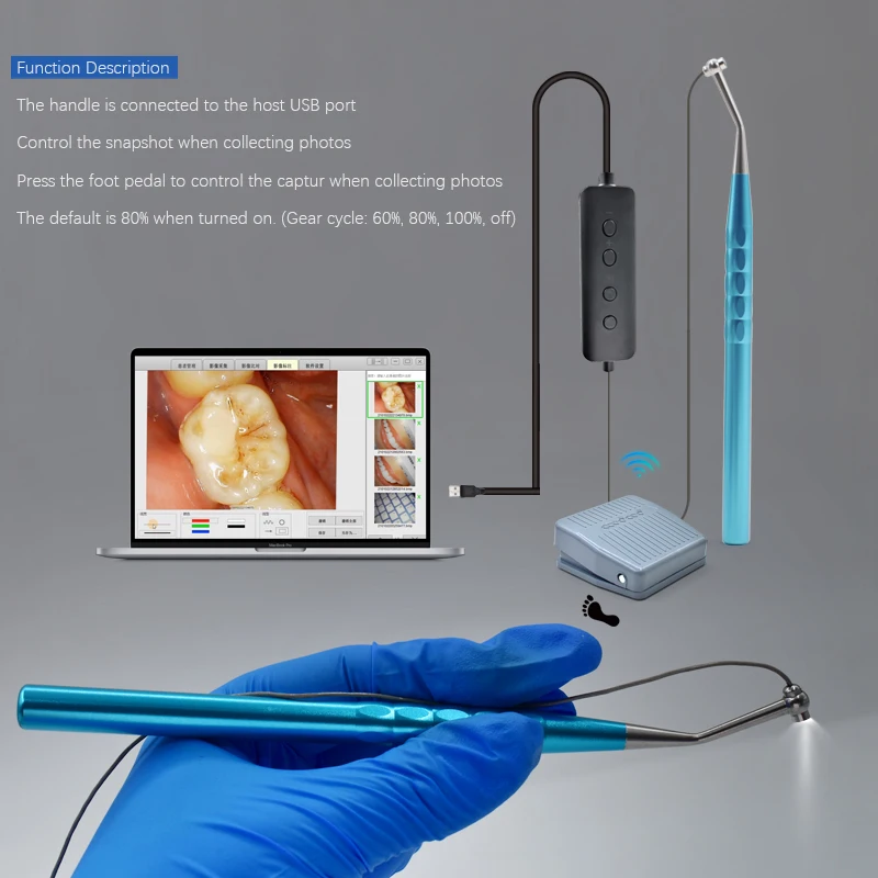JUMTOP Dental Intra Oral Camera HD Micro Lens Wifi Foot Control HD Visual Intraoral Scanner for Root Canal Treatment