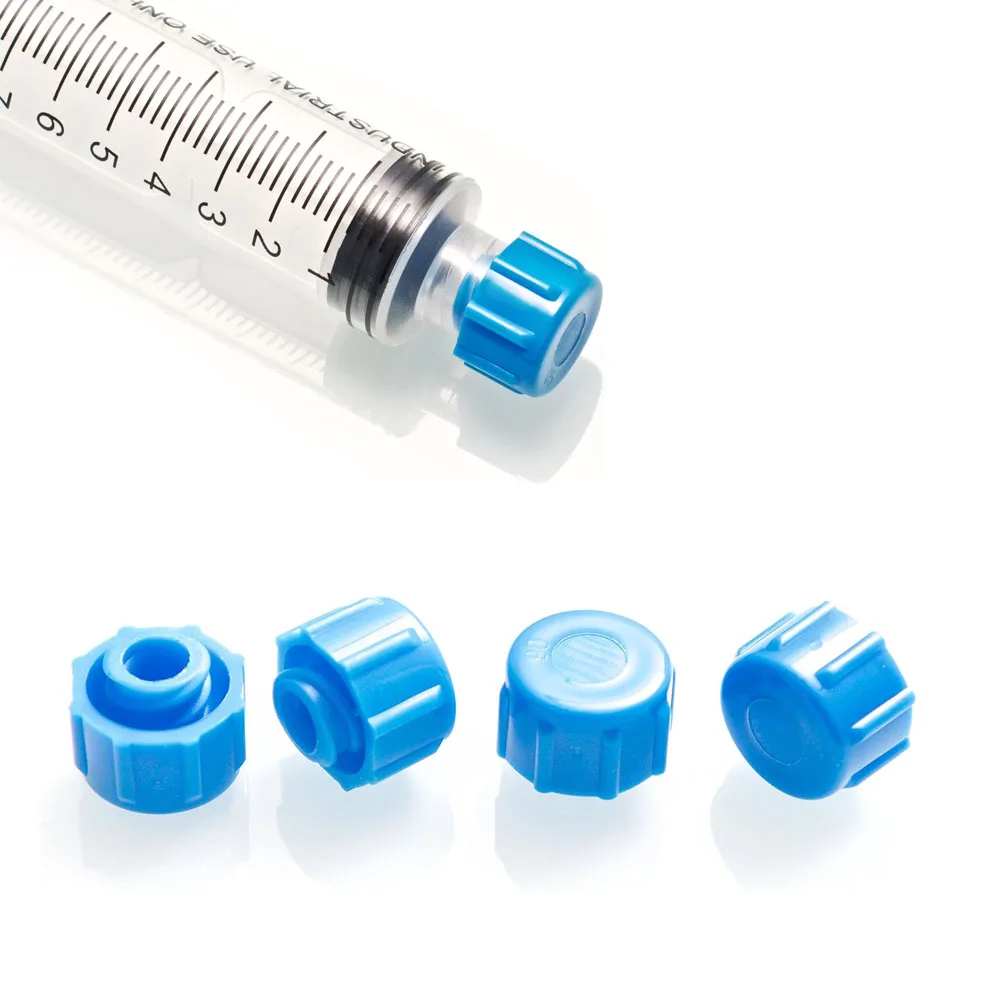 140Pcs Syringe Tip Caps Luer Lock, 7 Colors No Needle Cap for Feeding Tubes, Clear Container Storage