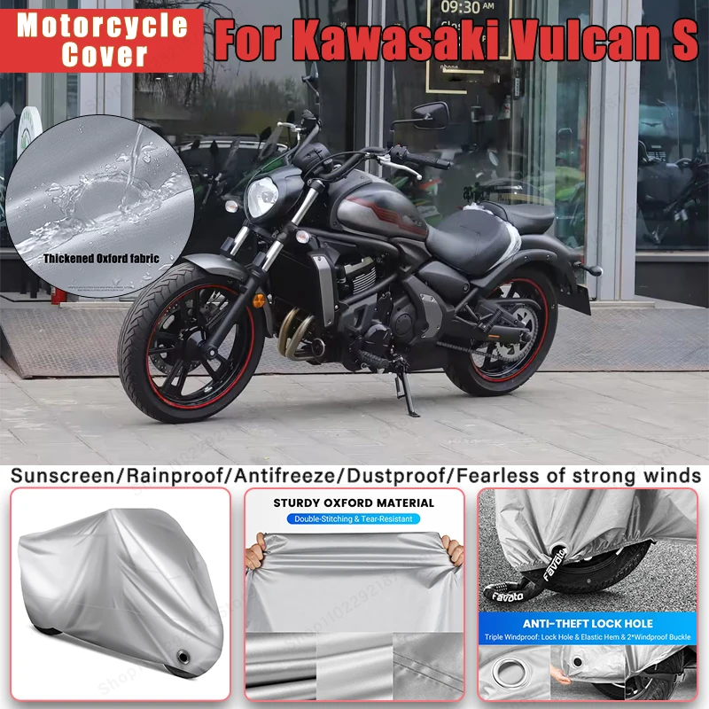 For Kawasaki Vulcan S No Ear Motorcycle Cover - Outdoor Full Body Protection, Waterproof Dustproof Heat-Resistant Moto Accessory