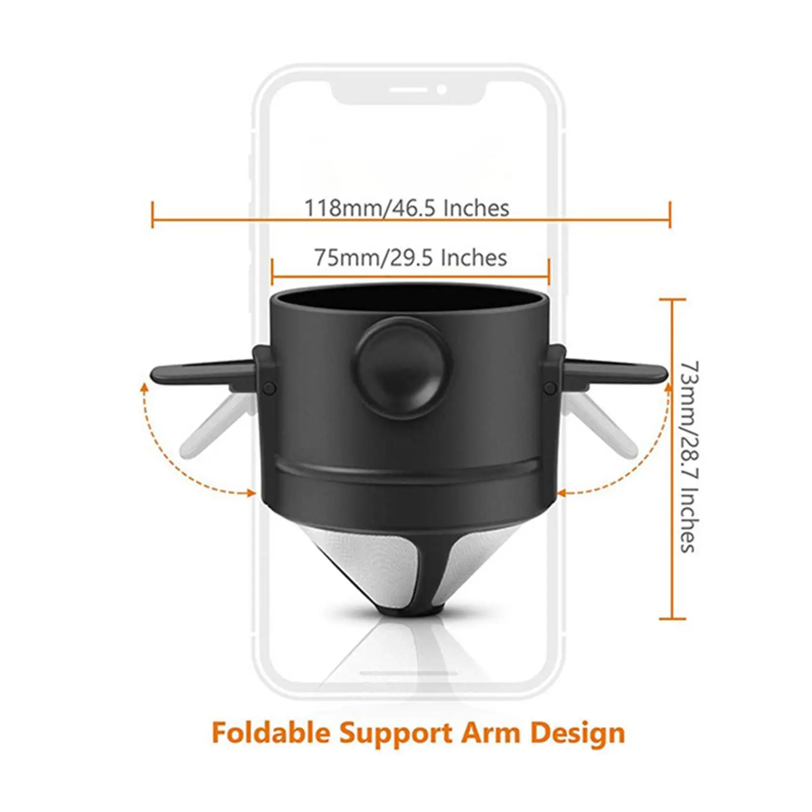 브러시 깔때기 바구니가 있는 커피 필터, 카페 사무실 여행용 커피 드리퍼