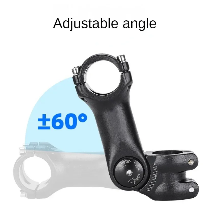 Adjustable Bicycle Handlebar Stem Variable 60 Degree Angle Aluminum Alloy Bike Handlebar Riser Road Bike Front Fork Stem Adapter