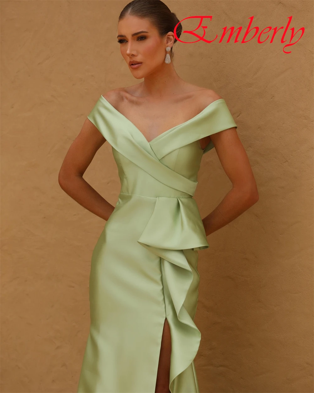 Robe de soirée sirène en Satin, personnalisée, gracieuse, col en v, robes de bal élégantes, robes d'occasion spéciale de tempérament