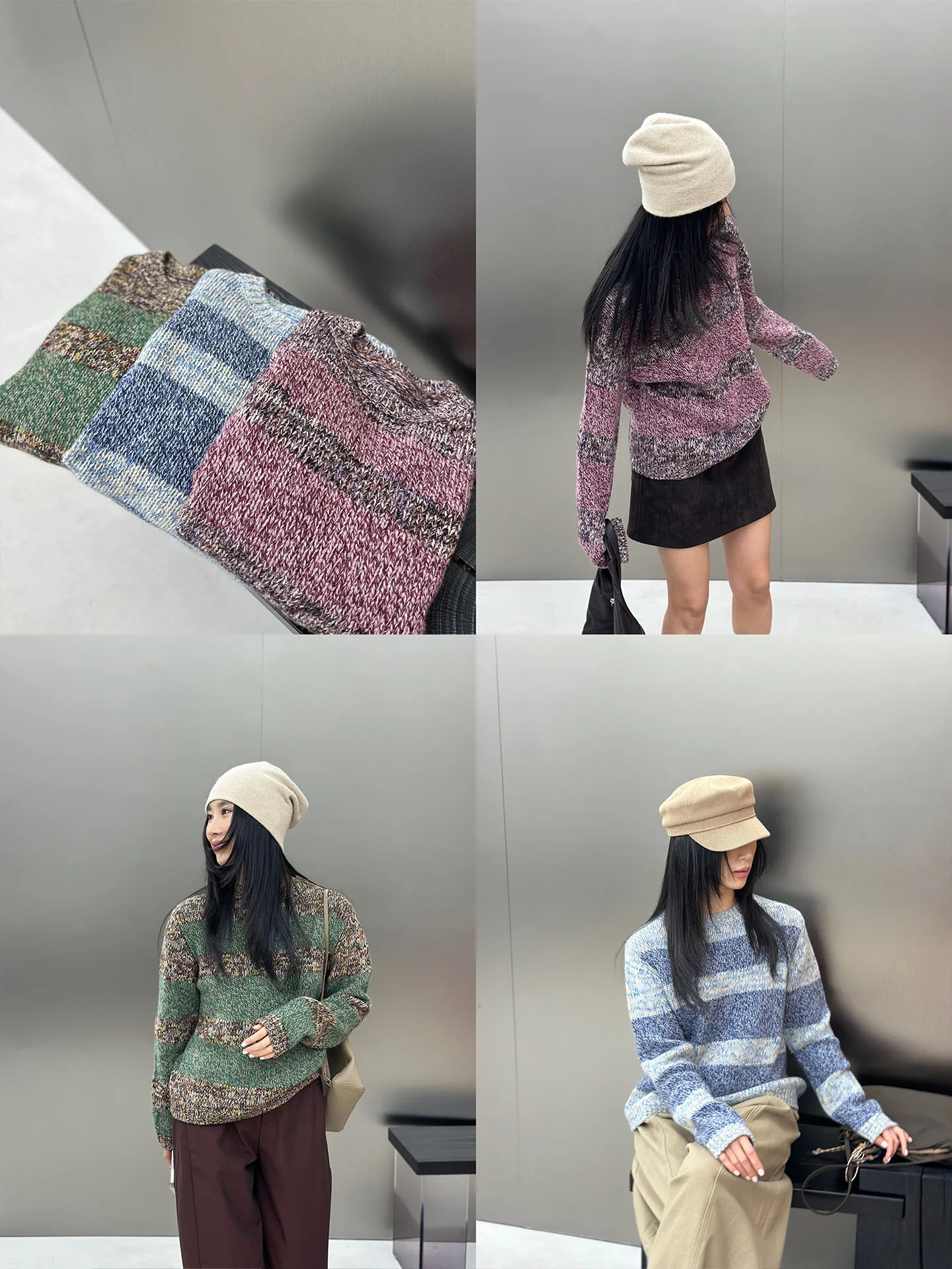 

Женский мягкий свитер Bodhl крупной вязки с полосками и цветочным узором, шелковый, в стиле кэжуал, с эффектом высококачественного материала, в стиле колор-блок, уличный стиль, длинный рукав