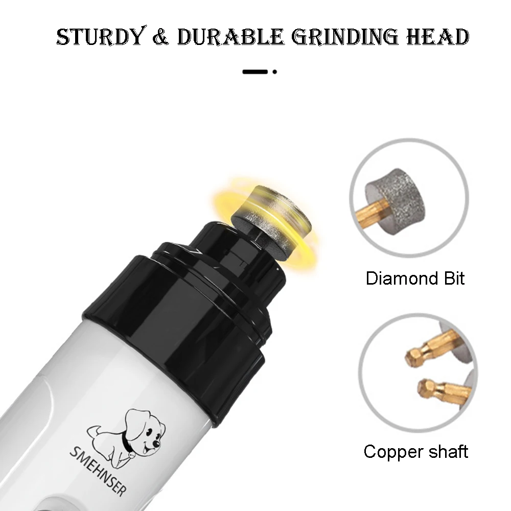 Elektrische Hund Nagel Grinder Welpen Katze Nagel Clippers Professionelle Hundesalon Gadget Diamant Bit Ersatz Kopf Hund Nagel Trimmer – Detail 7