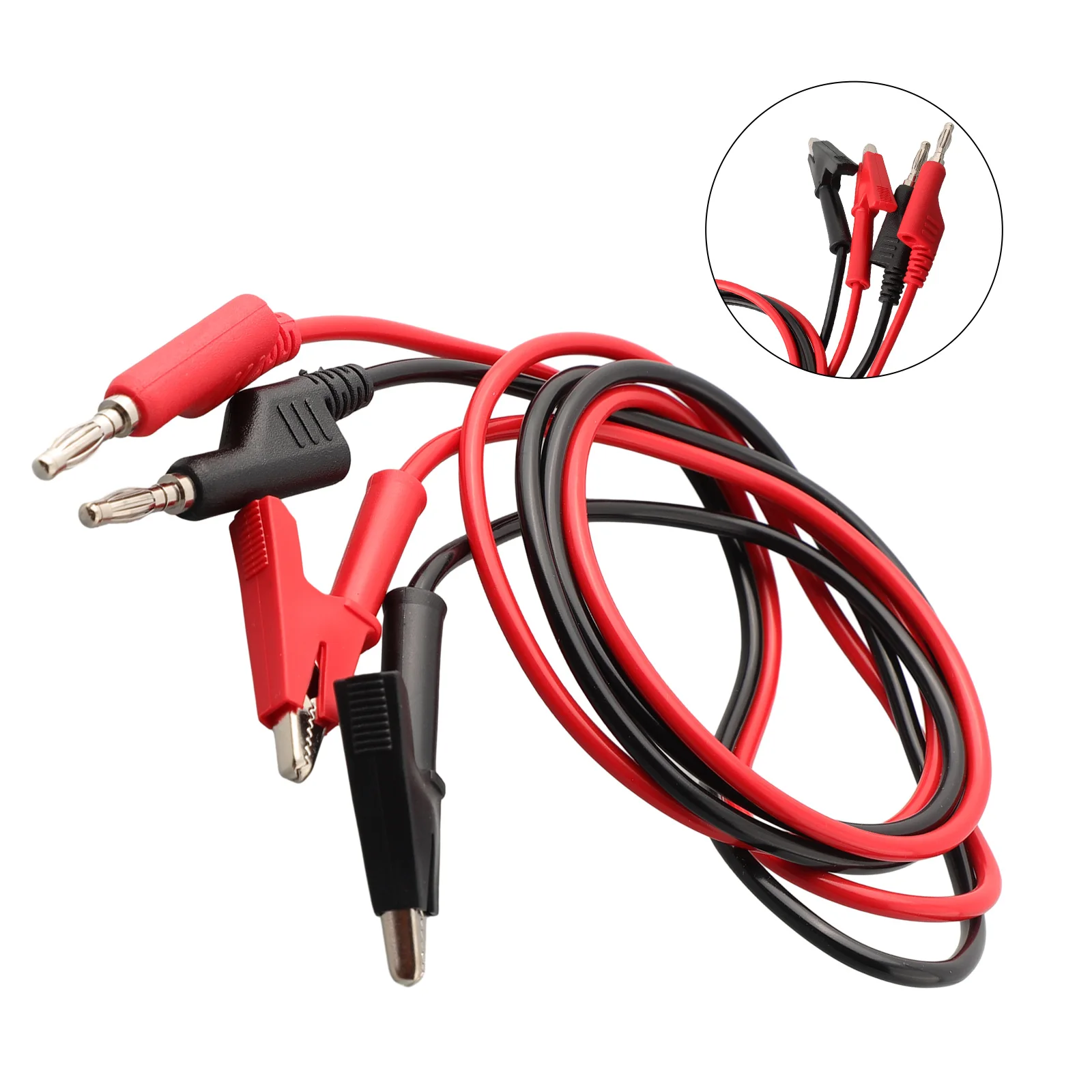 15A 1m For Alligator Clip To Banana-Plug Test Cable Connector Dual Probe 4mm Crocodile Clip For Multimeter Measure Tool