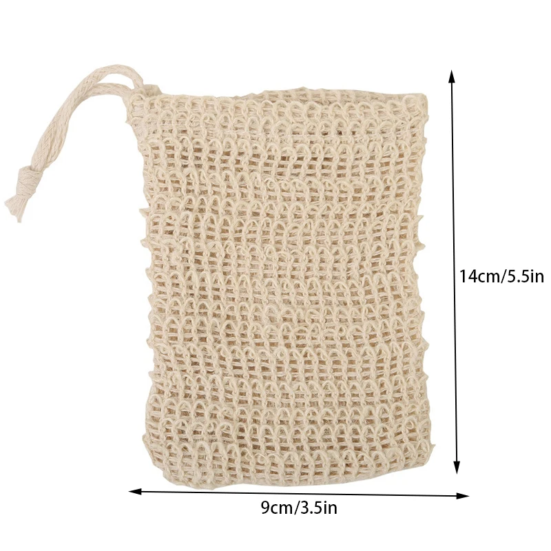 Natural Cotton Linen Foaming Soap Bag Saver Net Mesh Massage Exfoliator Pouch Bathing Bubble Maker Cleaning Tool