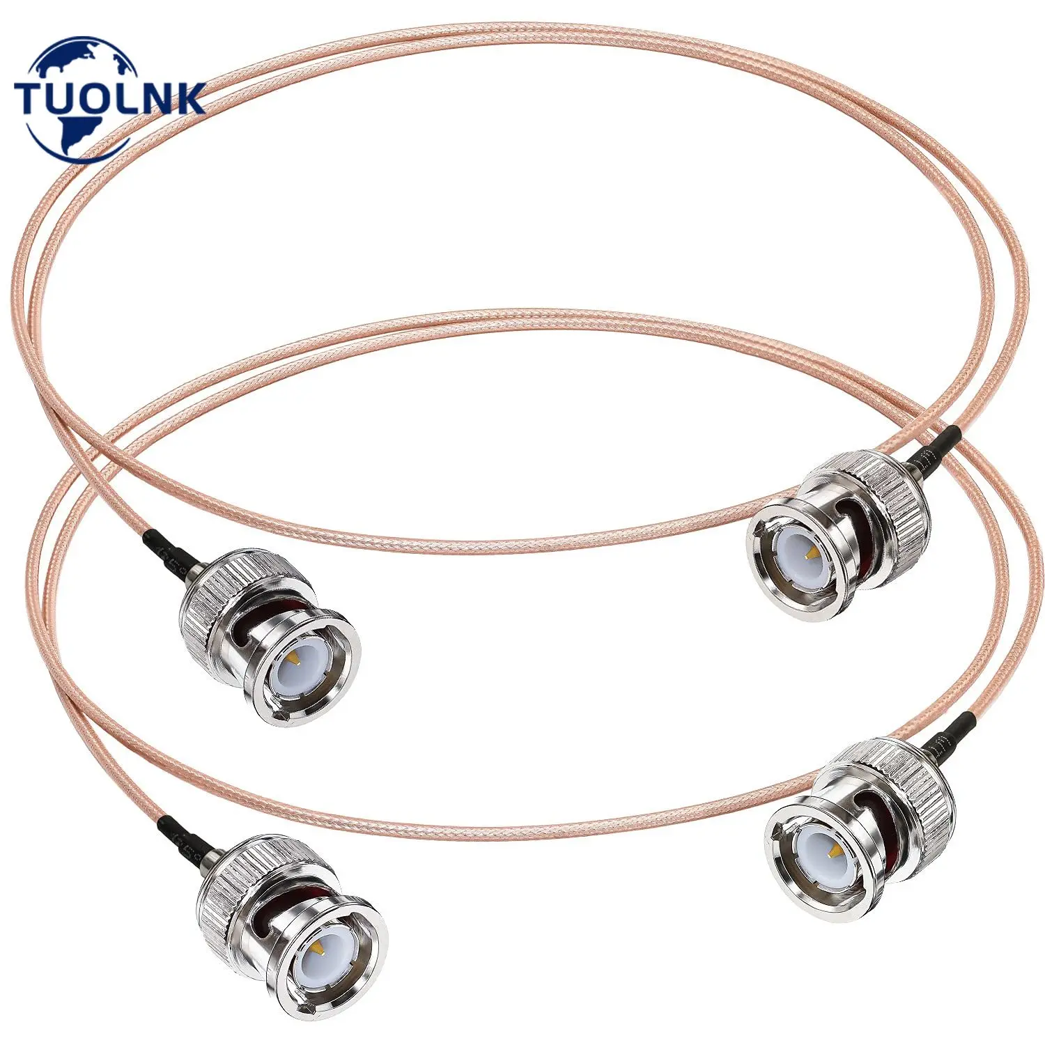 

RG316 BNC Male to BNC Male Coaxial Cable for CCTV HD SDI Cable 3.28ft (1M) 50Ohm BNC Extension Cable 2PCS