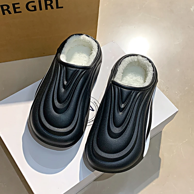 

Мужская хлопковая обувь, домашние и уличные тапочки, женская полупакет, хлопковая обувь, морозостойкая и теплая зимняя обувь, плюшевая обувь