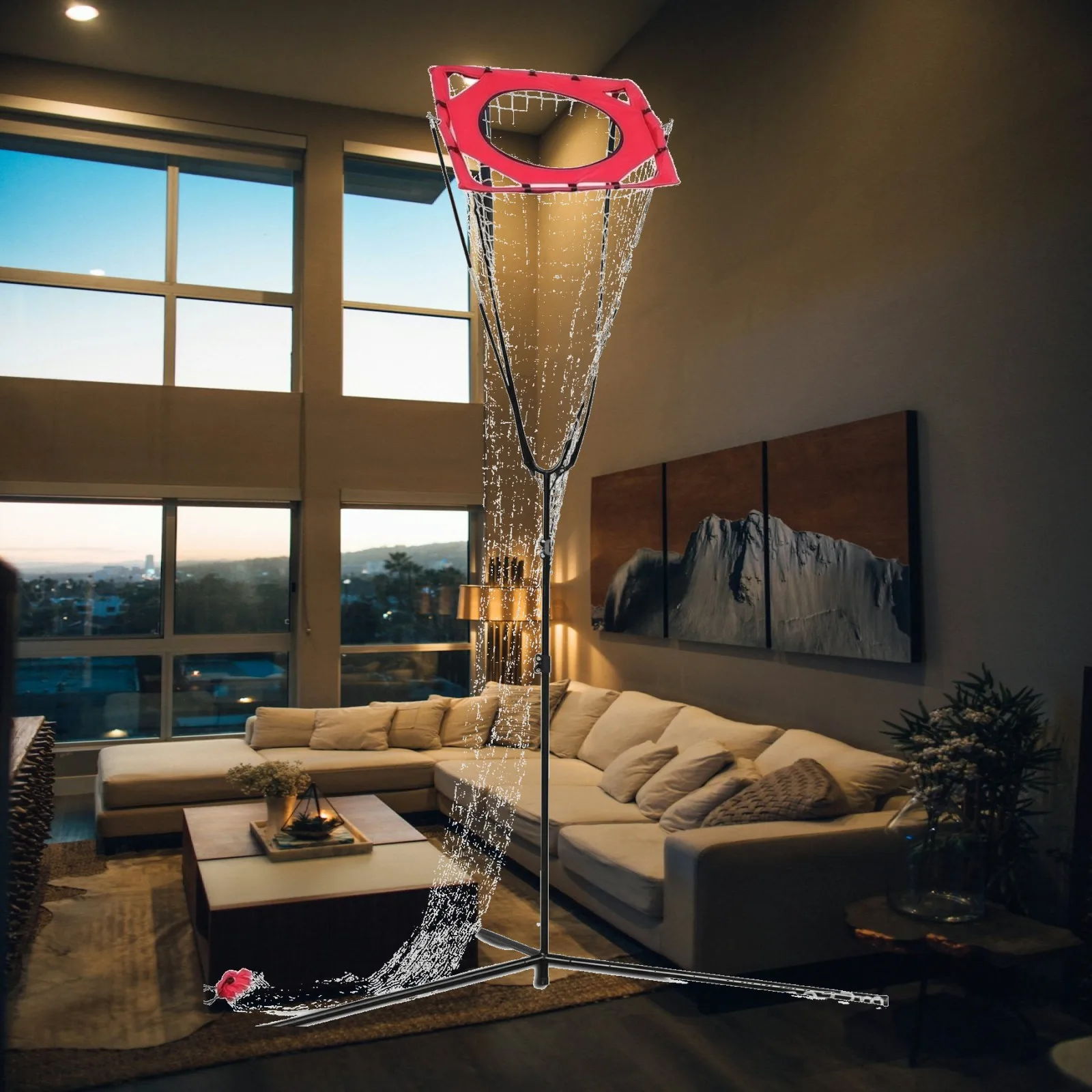 Volleyball Practice Net Indoor Volleyball Training Net with Catch Net Practice Net Portable Stable for Coaches, Gym, Backyard