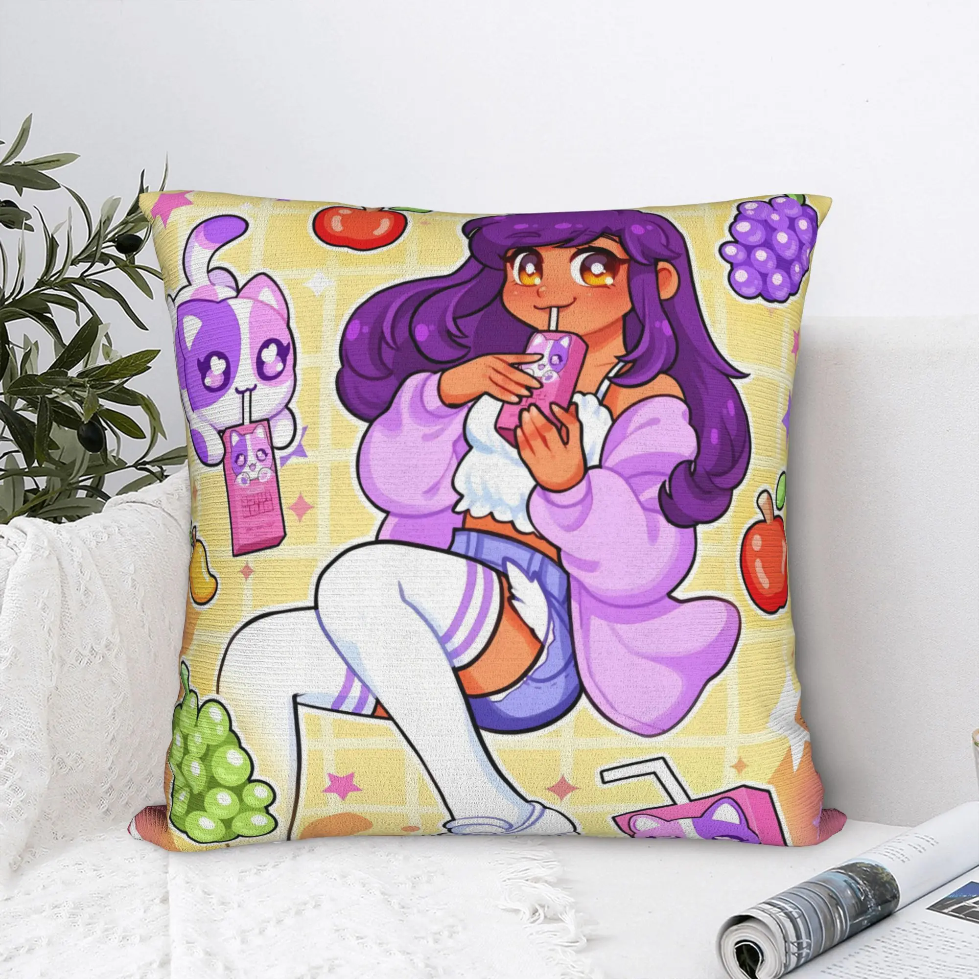 Lovely Aphmau Cute Expression Shot Pillow Case  Soft Pillow Cover For Office Car Home Decor Funny Pillowcases