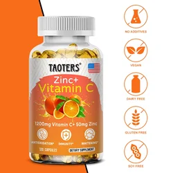 Vitamin C 1200 mg and Zinc 50 mg - Antioxidant, Skin, Immune Support Vitamin C as Ascorbic Acid