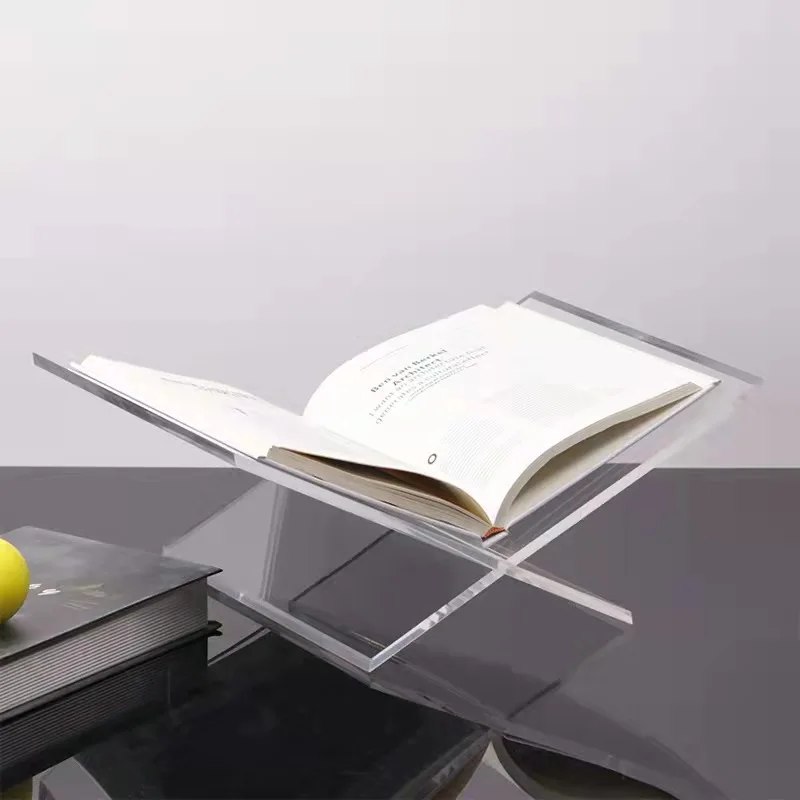 Acrylic Book Holder X-Shaped Display Stand  for Cookbook Recipe    and Reading Books Menu Magazines Storybook