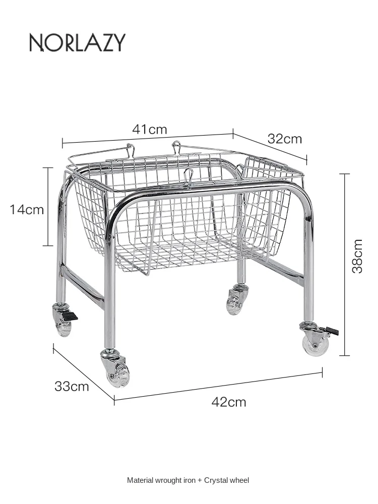 XL Shopping Basket Sofa Edge Snack Trolley Removable Corner Table Storage Rack