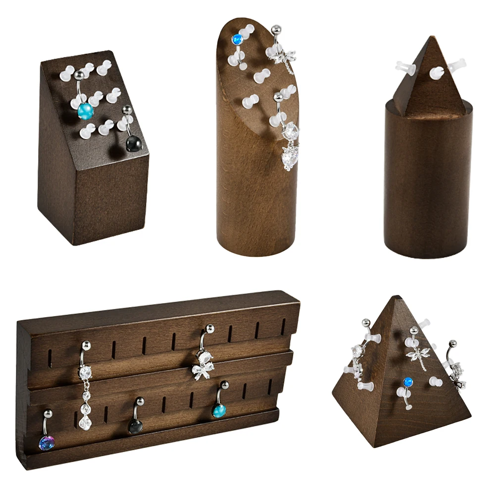 

Премиум-коробка для демонстрации деревянных колец для пирсинга пупка, органайзер для украшений для тела