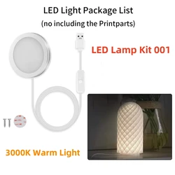 3D Printer LED Lamp Kit 001, Compatible with Bambu lab A1/A1mini/P1S/P1P/X1C，DIY model kit，5V USB Powered, 3000K Warm Light