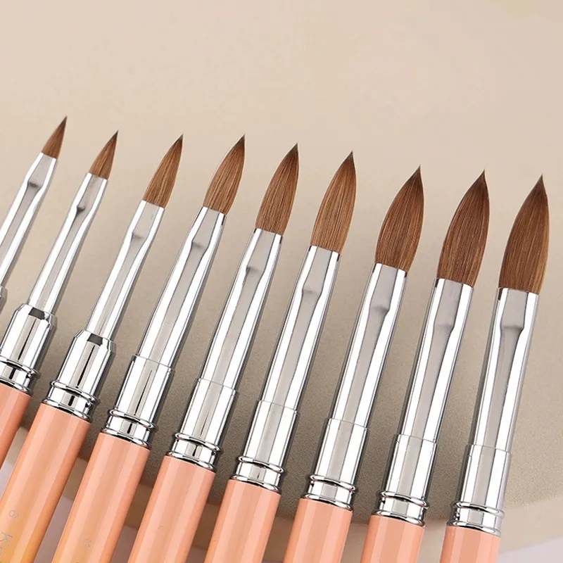 1 قطعة مقبض أصفر كولينسكي الشعر مسمار فرشاة فنية جل الأشعة فوق البنفسجية من الإكليريك نحت فرشاة قلم مسحوق سائل لتقوم بها بنفسك أدوات الرسم على الأظافر