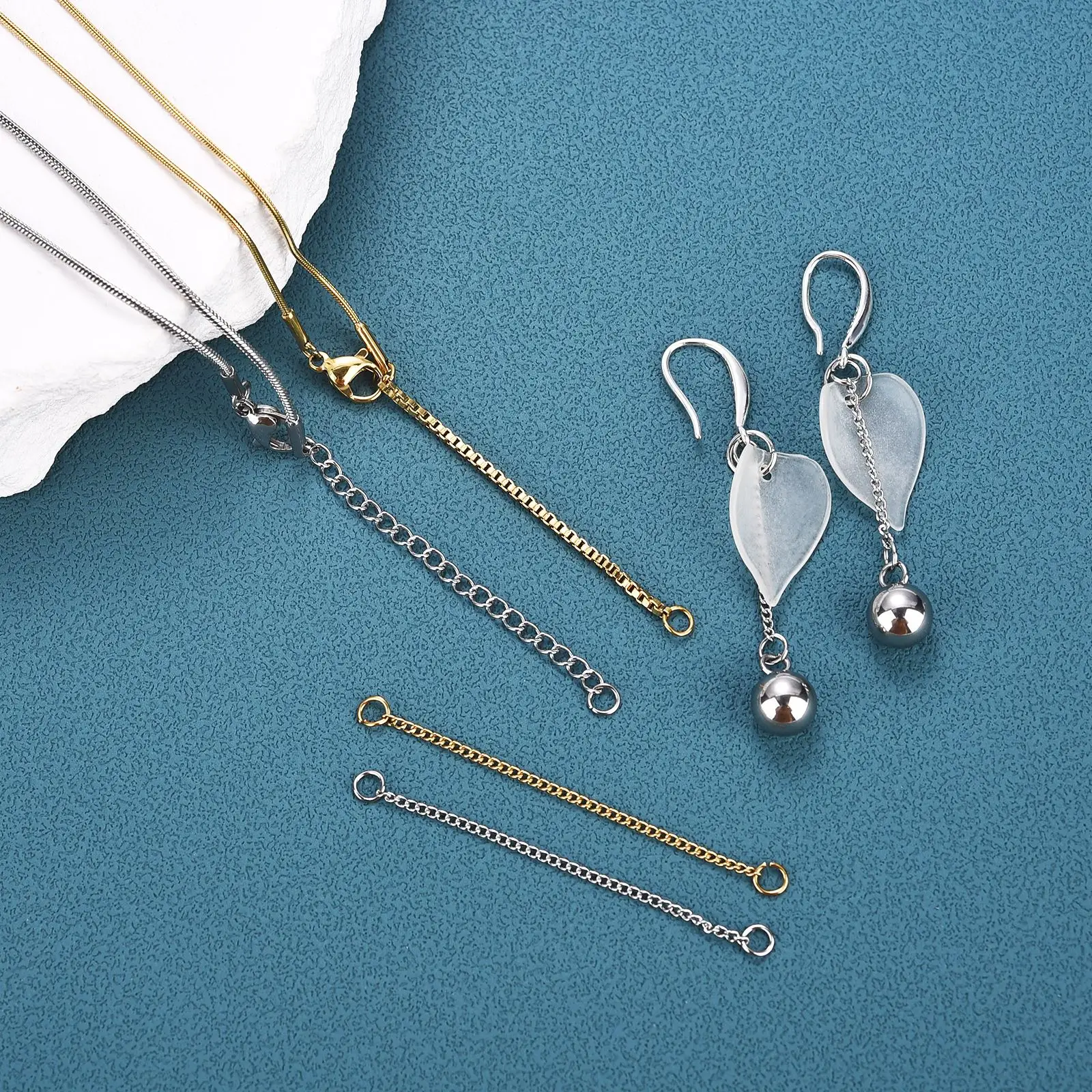 

10pcs Stainless Steel 3cm/5cm Welded Extension Chain Gold Necklace Bracelet Extender Tail Chains For DIY Jewelry Making Supplies