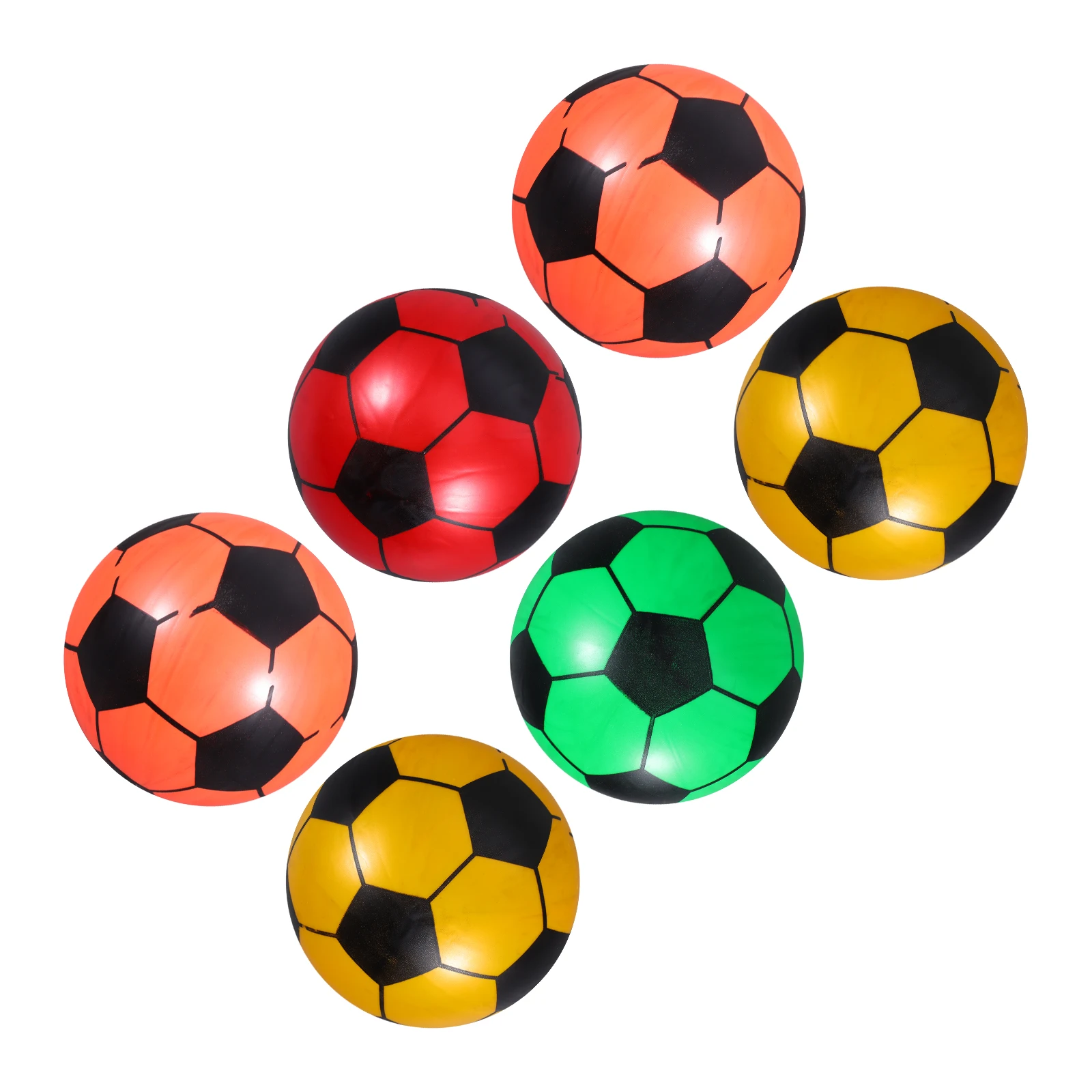 

6Pcs Inflatable Soccer Balls 20cm Diameter Bright Colors Indoor Outdoor Play Stress Squeeze Ball for Kids Pool Tub
